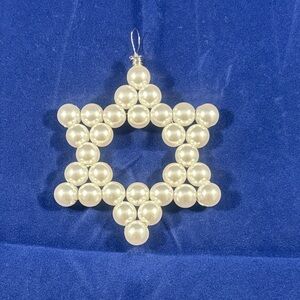Pearl Beaded Star Of David Ornament